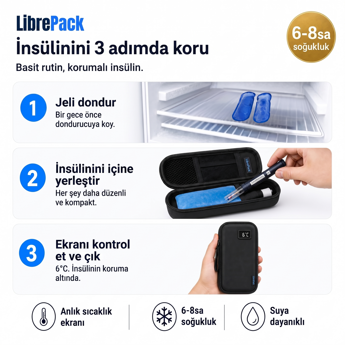 LibrePack™ Dijital Ekranlı Termal İnsülin Çantası